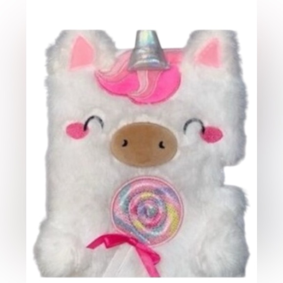 CLAIRE’S FLUFFY UNICORN JOURNAL WITH LOCK & KEY - Picture 3 of 3